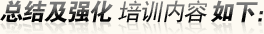总结及强化培训内容如下：